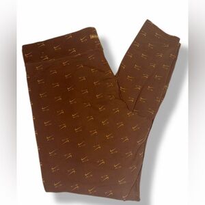 Nike Air High Rise Brown Logo Print Leggings Y2K Size XL